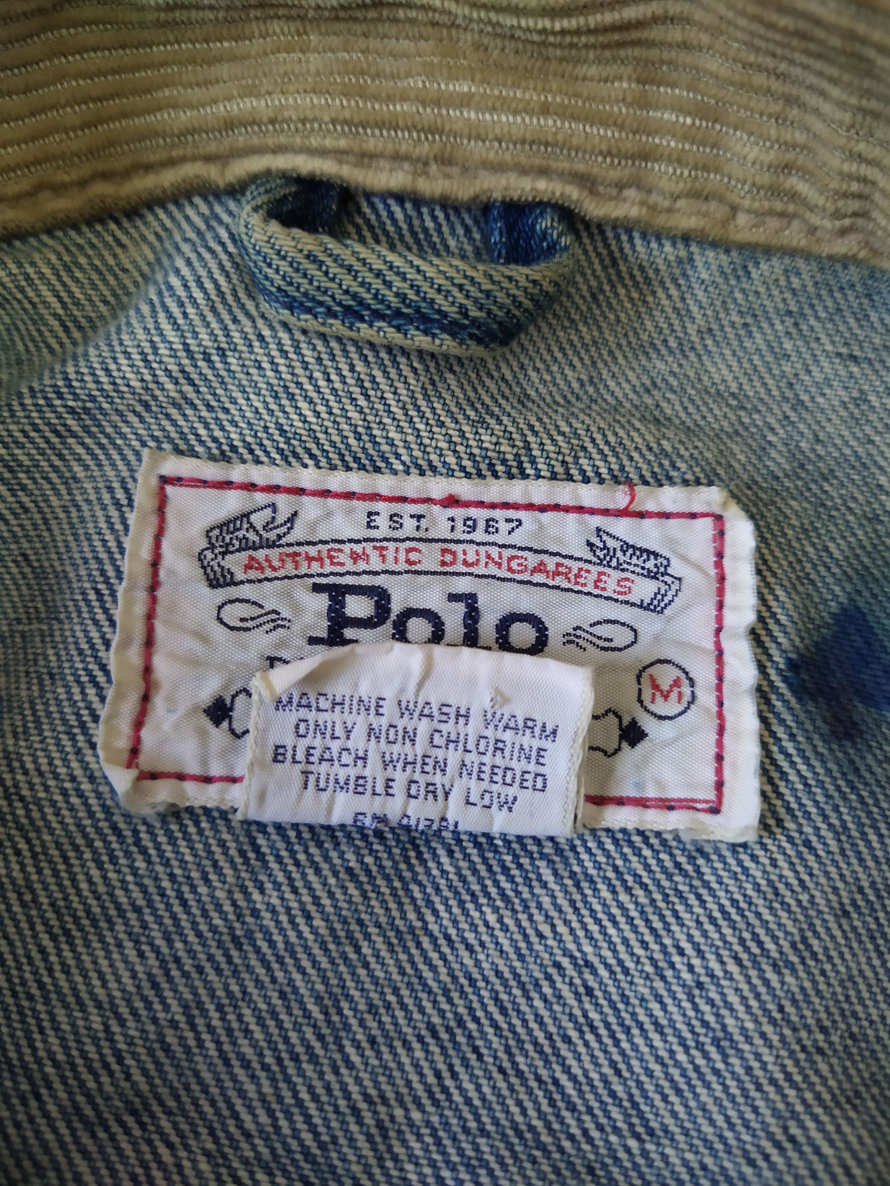 Polo Ralph Lauren × Vintage 90s POLO RALPH LAUREN FLAG DENIM JACKET (B497) Size US M / EU 48-50 / 2 - 8 Thumbnail