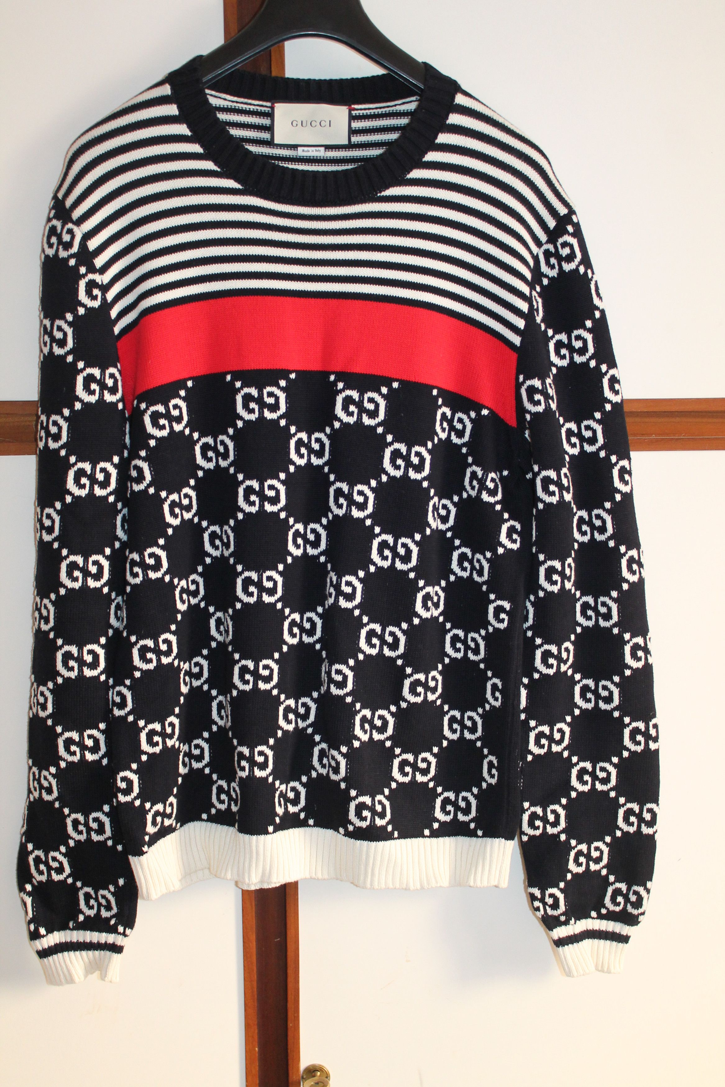 Gucci GUCCI GG AND STRIPES KNIT SWEATER Size US M / EU 48-50 / 2 - 2 Thumbnail