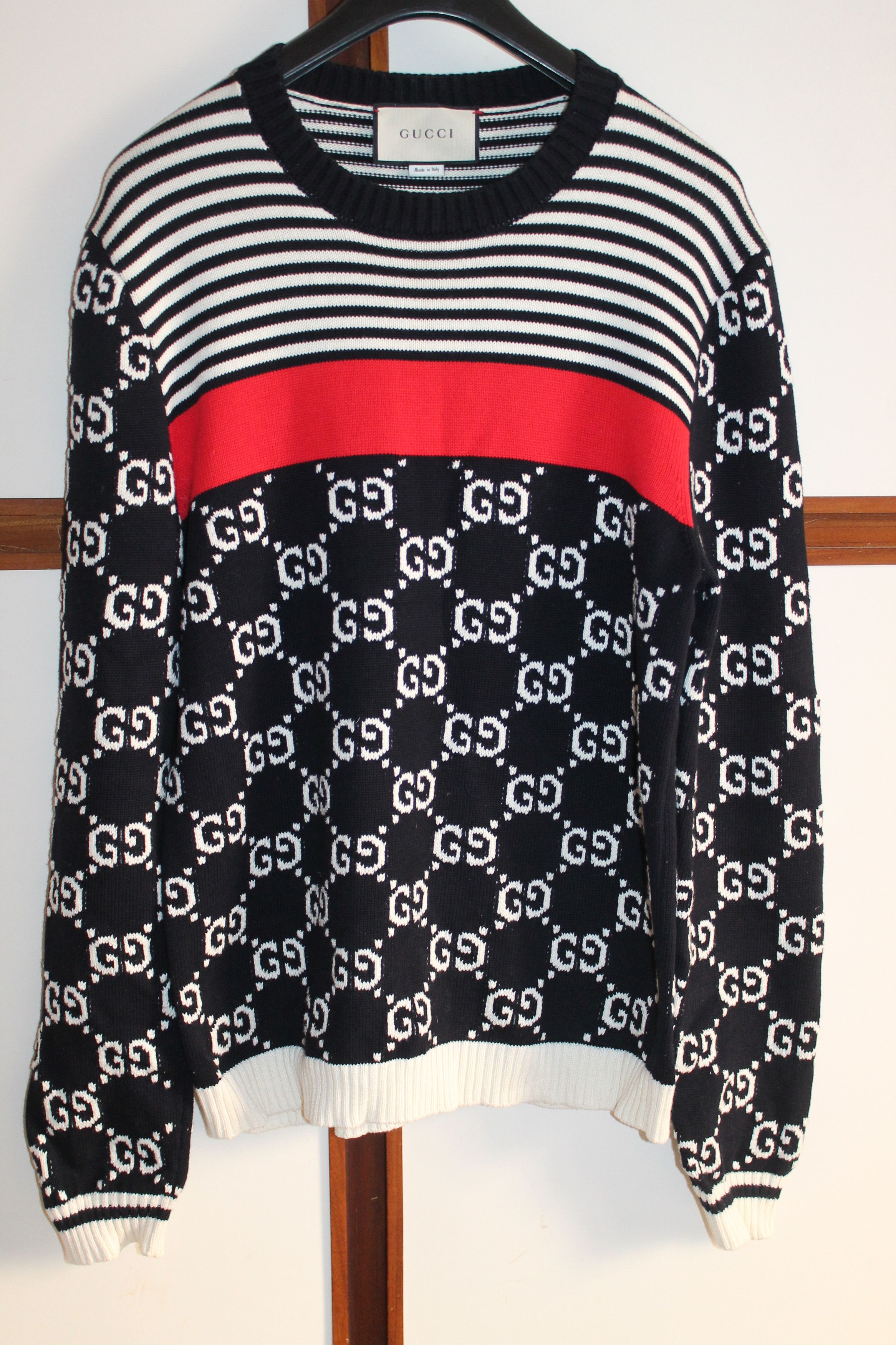 Gucci GUCCI GG AND STRIPES KNIT SWEATER Size US M / EU 48-50 / 2 - 1 Thumbnail