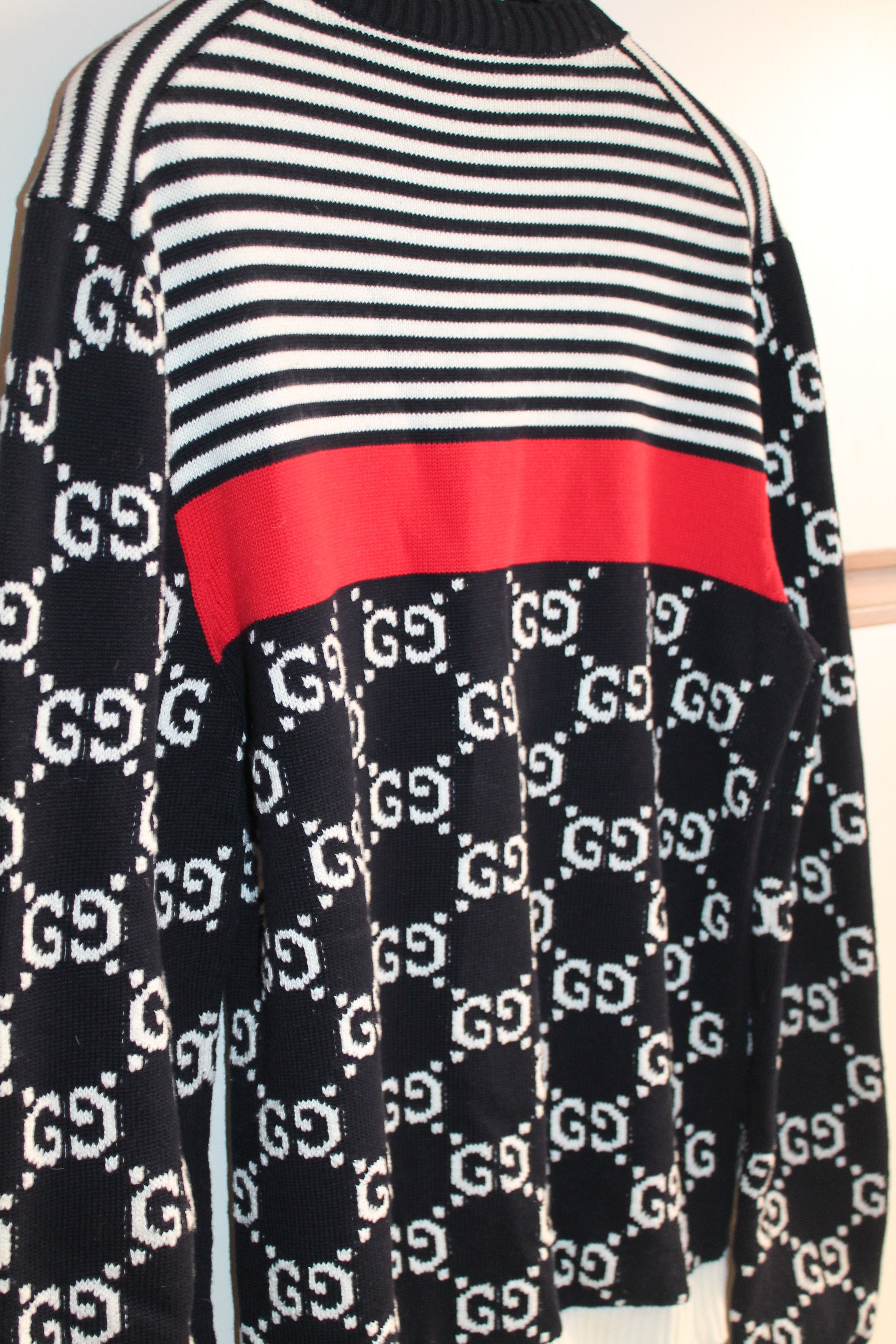 Gucci GUCCI GG AND STRIPES KNIT SWEATER Size US M / EU 48-50 / 2 - 4 Thumbnail