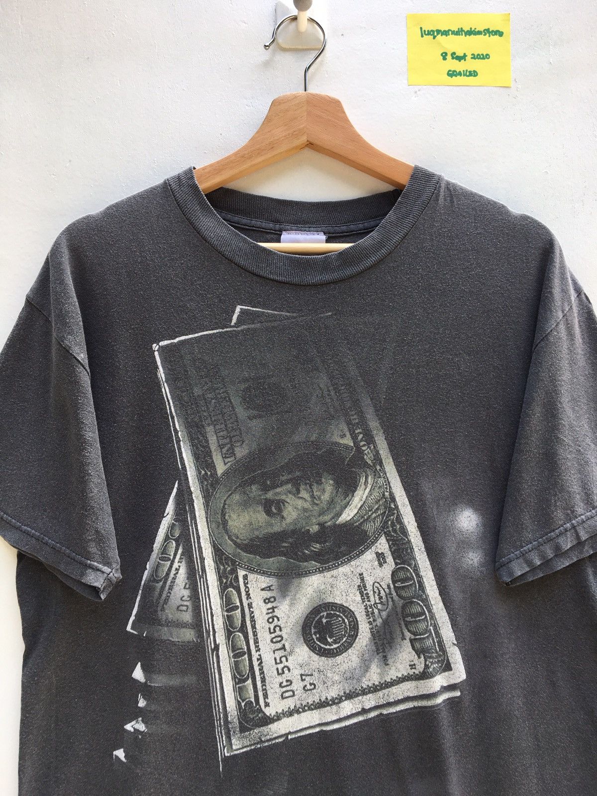 Vintage Vintage Hundred Dollar Bill Benjamin Franklin US Dollars tee Size US L / EU 52-54 / 3 - 4 Thumbnail