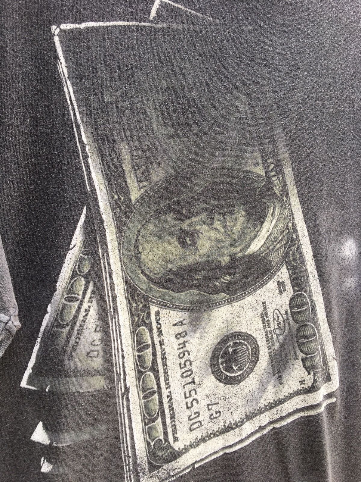 Vintage Vintage Hundred Dollar Bill Benjamin Franklin US Dollars tee Size US L / EU 52-54 / 3 - 6 Thumbnail
