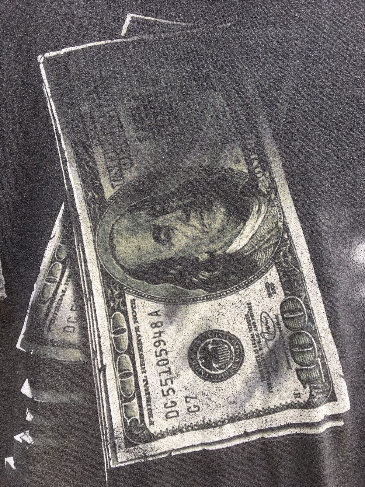 Vintage Vintage Hundred Dollar Bill Benjamin Franklin US Dollars tee Size US L / EU 52-54 / 3 - 5 Thumbnail