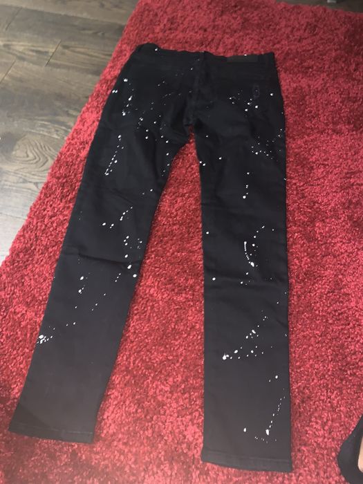 Maniere De Vior Patchwork paint splatter jeans Grailed