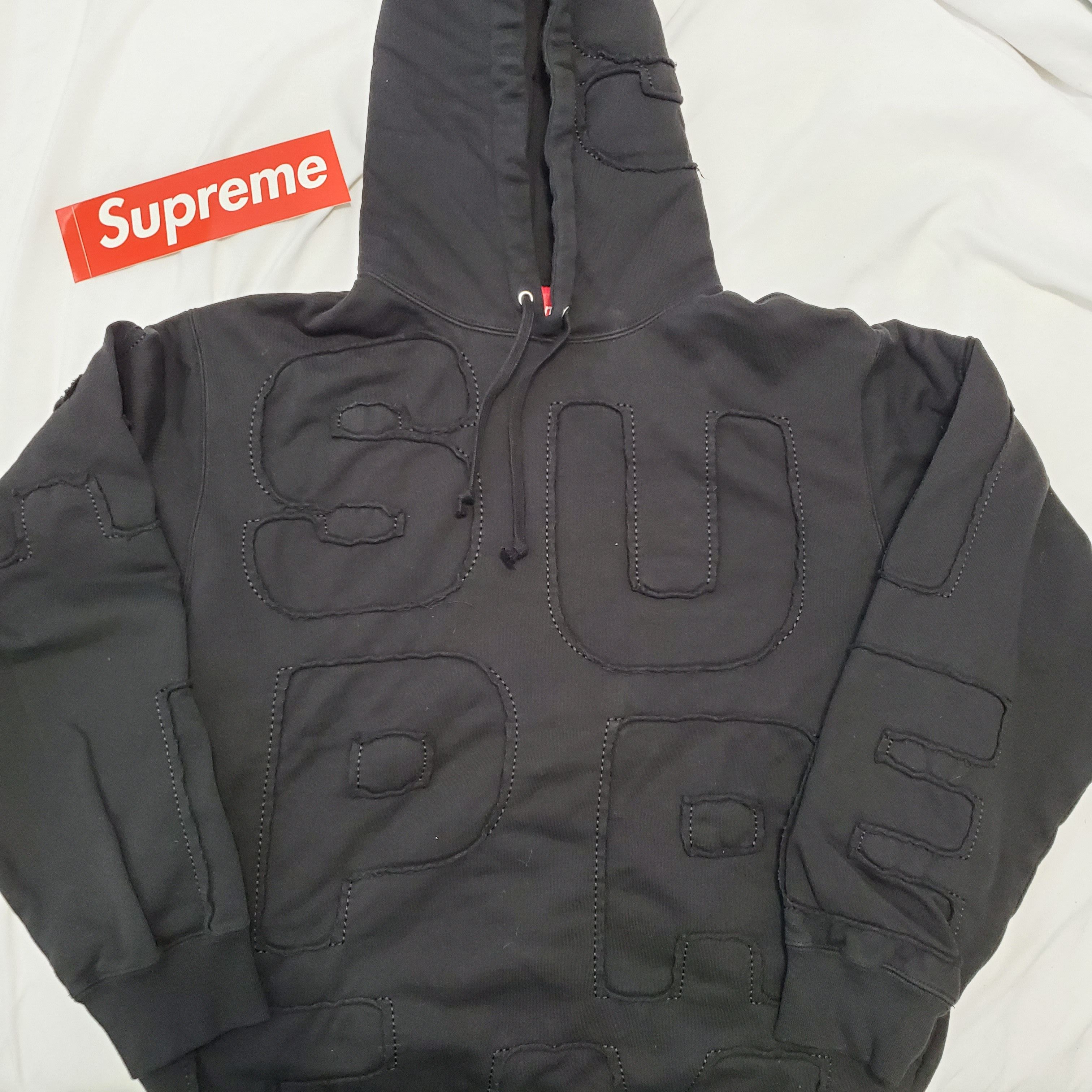 Cut out letters hooded sweatshirt supreme sale