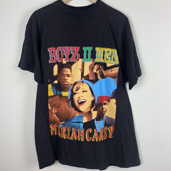 Vintage Vintage 90s Boyz II Men Mariah Carey Bootleg Rap Tee Shirt 