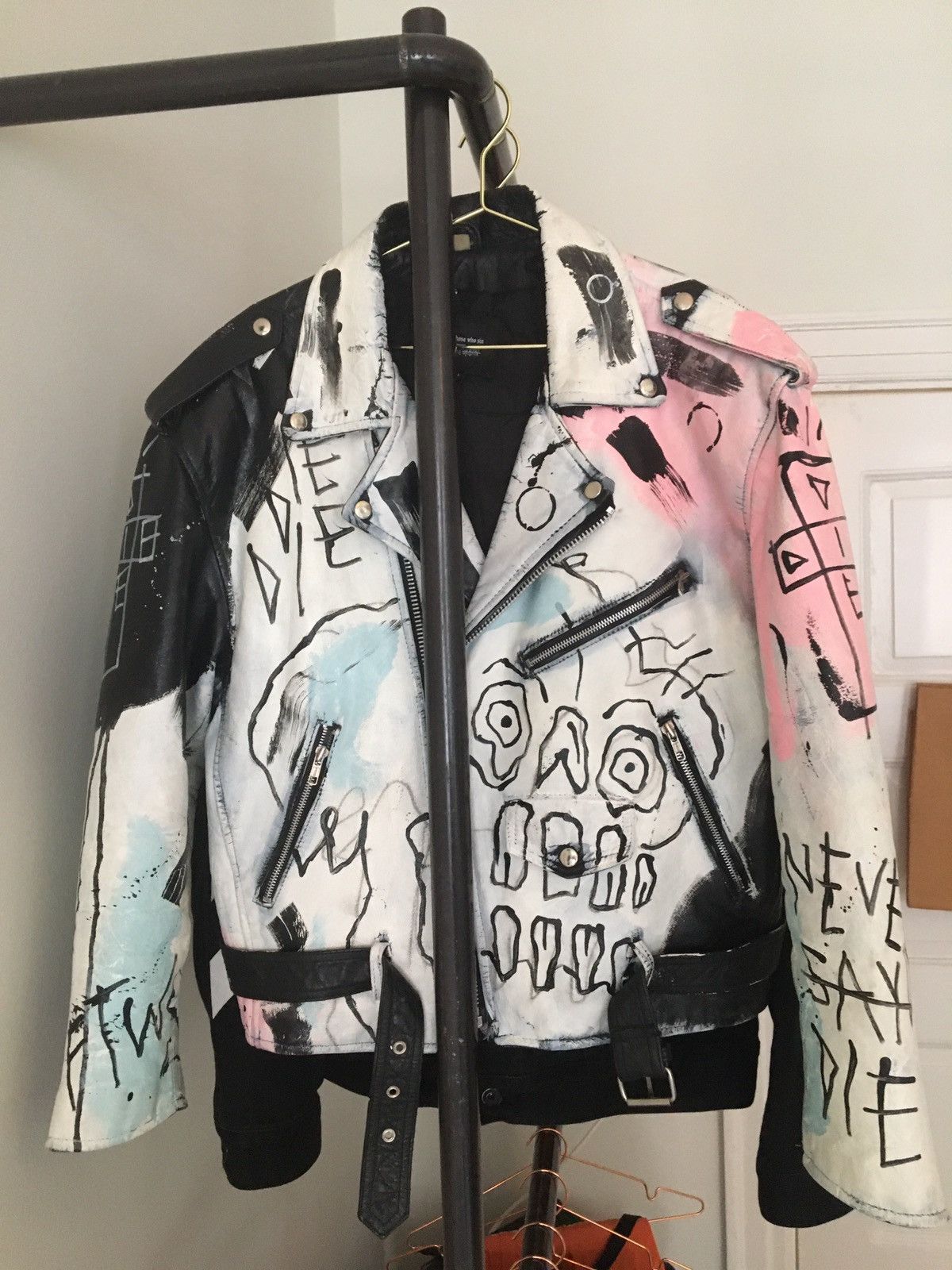 For those who sin Lil Peep Never Say Die Leather Jacket | Grailed