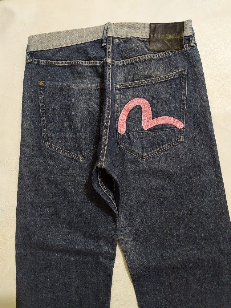 Evisu Rare!!! Evisu Reversible Denim Jeans Embroidery Logo Size US 34 / EU 50 - 2 Thumbnail