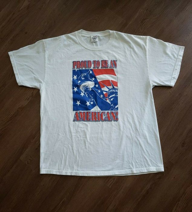 Vintage 2001 Y2K Proud American Statue Of Liberty T-Shirt | Grailed