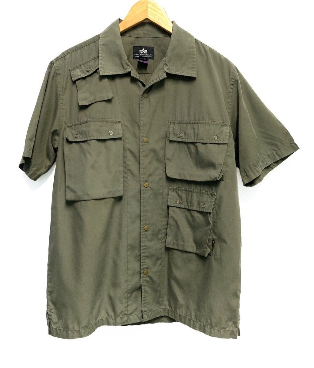 Alpha Industries 🇺🇸 90s Tactical Multi Pocket Alpha Industries Shirts Size US M / EU 48-50 / 2 - 1 Thumbnail