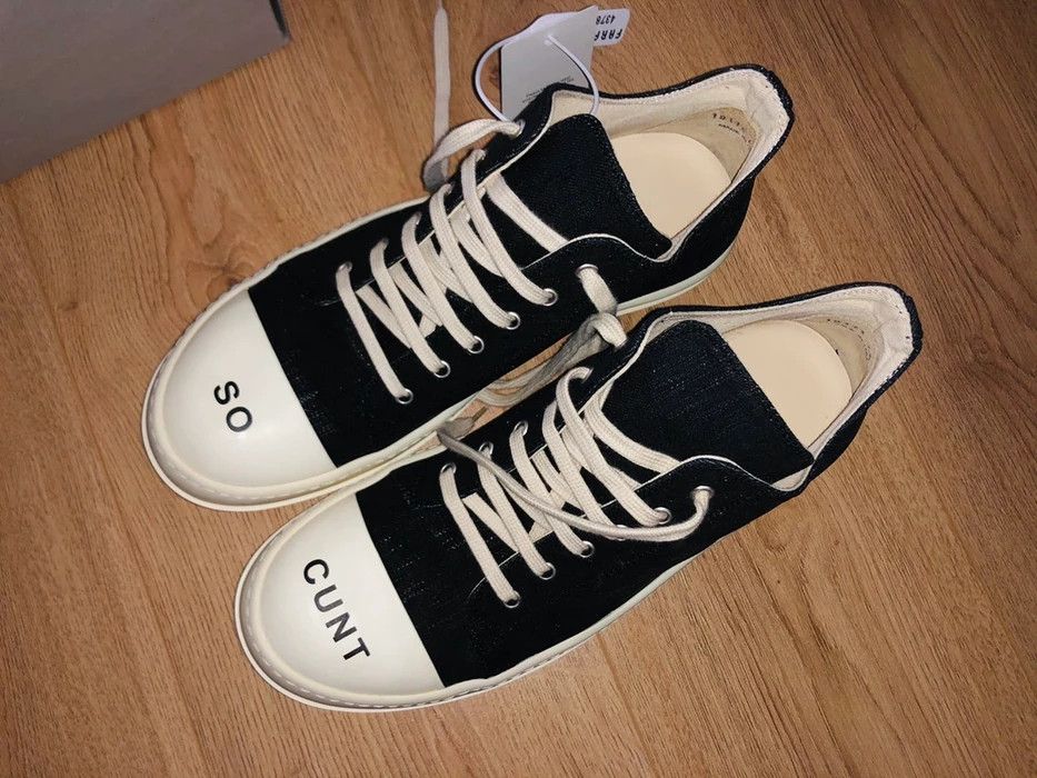 Rick Owens Rick Owens DRKSHDW Ramones Low Top 11/44 „so cunt“ NEW | Grailed