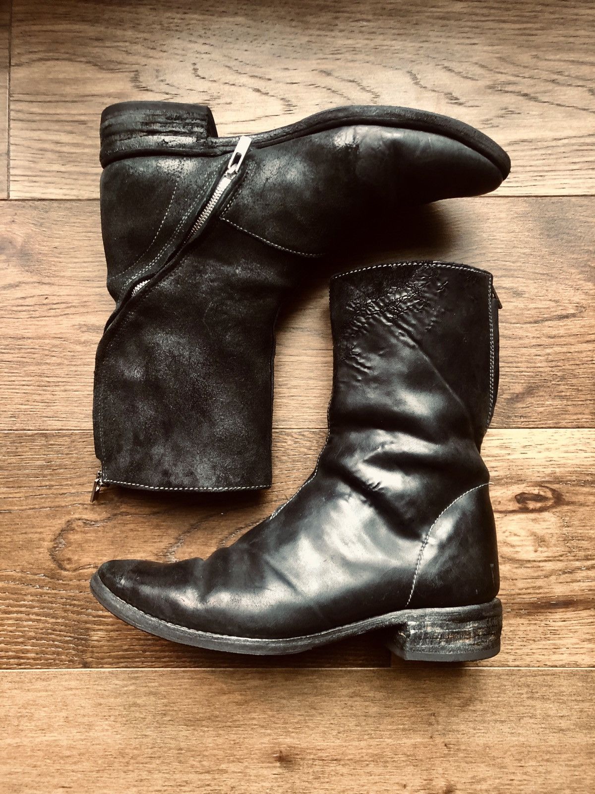 Carol Christian Poell Black Tornado Zip Boots | Alan Bilzerian