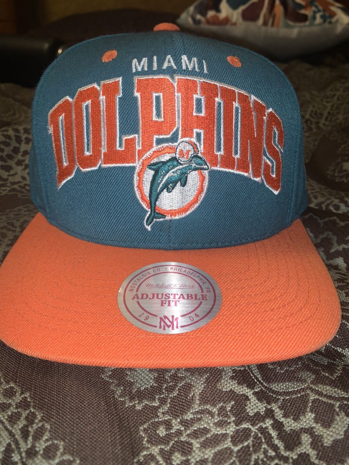 NFL Mitchell & Ness - Miami Dolphins Snapback 2 Tone Adjus…