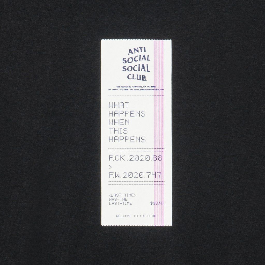 Anti Social Social Club DS ASSC Read Receipts Black Tee FTP FOG CDG Bape KITH KAWS Size US M / EU 48-50 / 2 - 5 Thumbnail