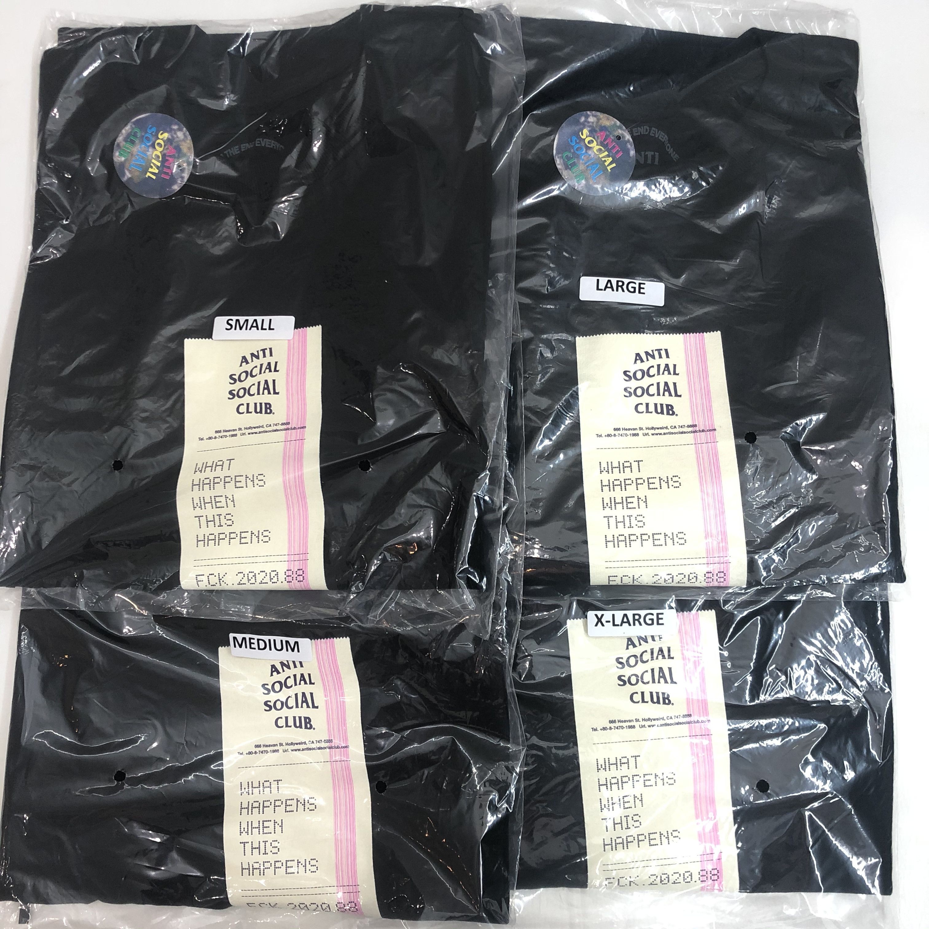 Anti Social Social Club DS ASSC Read Receipts Black Tee FTP FOG CDG Bape KITH KAWS Size US M / EU 48-50 / 2 - 7 Thumbnail