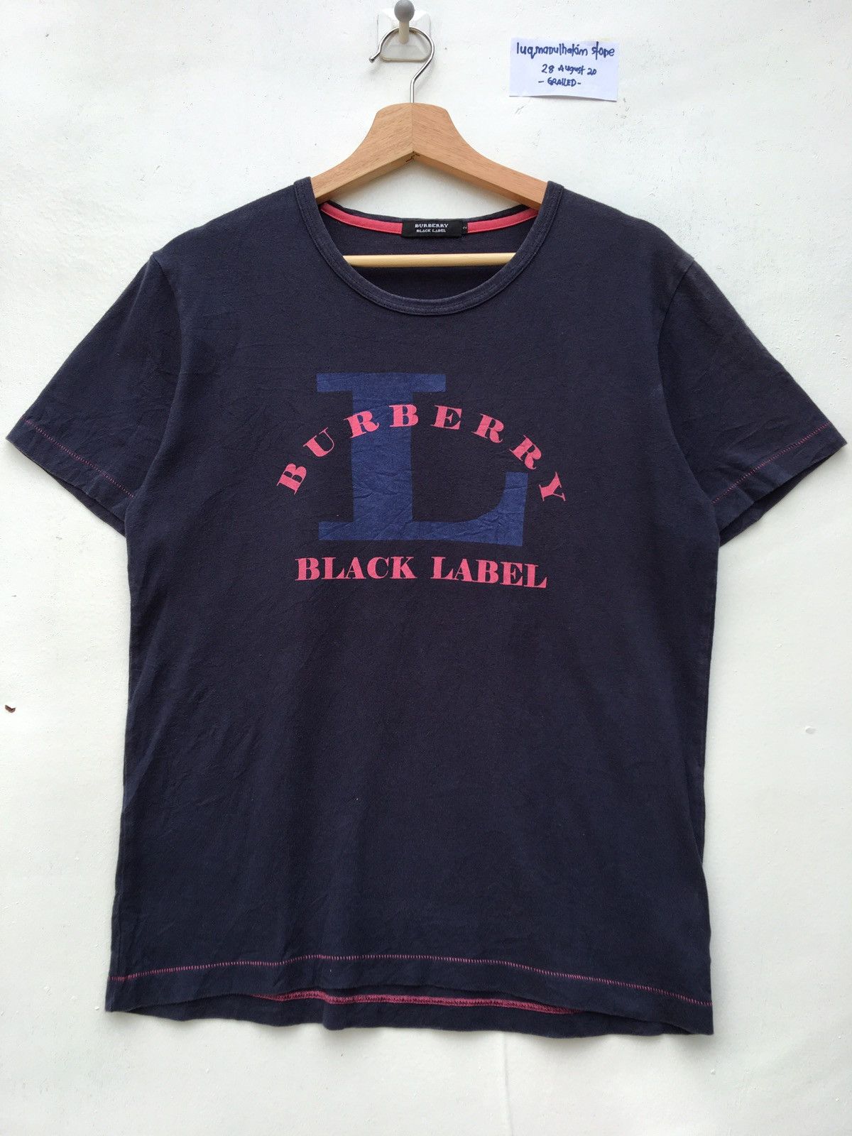 Burberry Vintage Burberry Black Label Big Logo Spellout Tshirt Size US S / EU 44-46 / 1 - 3 Thumbnail