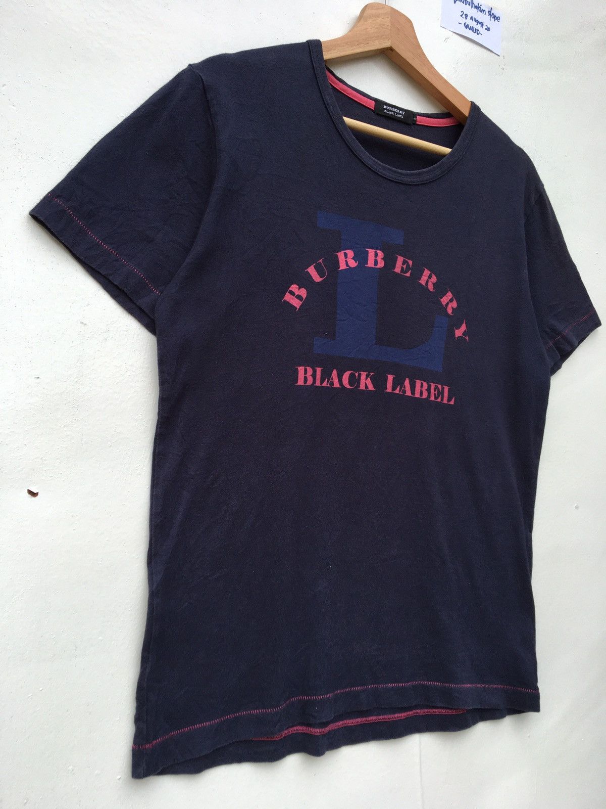 Burberry Vintage Burberry Black Label Big Logo Spellout Tshirt Size US S / EU 44-46 / 1 - 4 Thumbnail