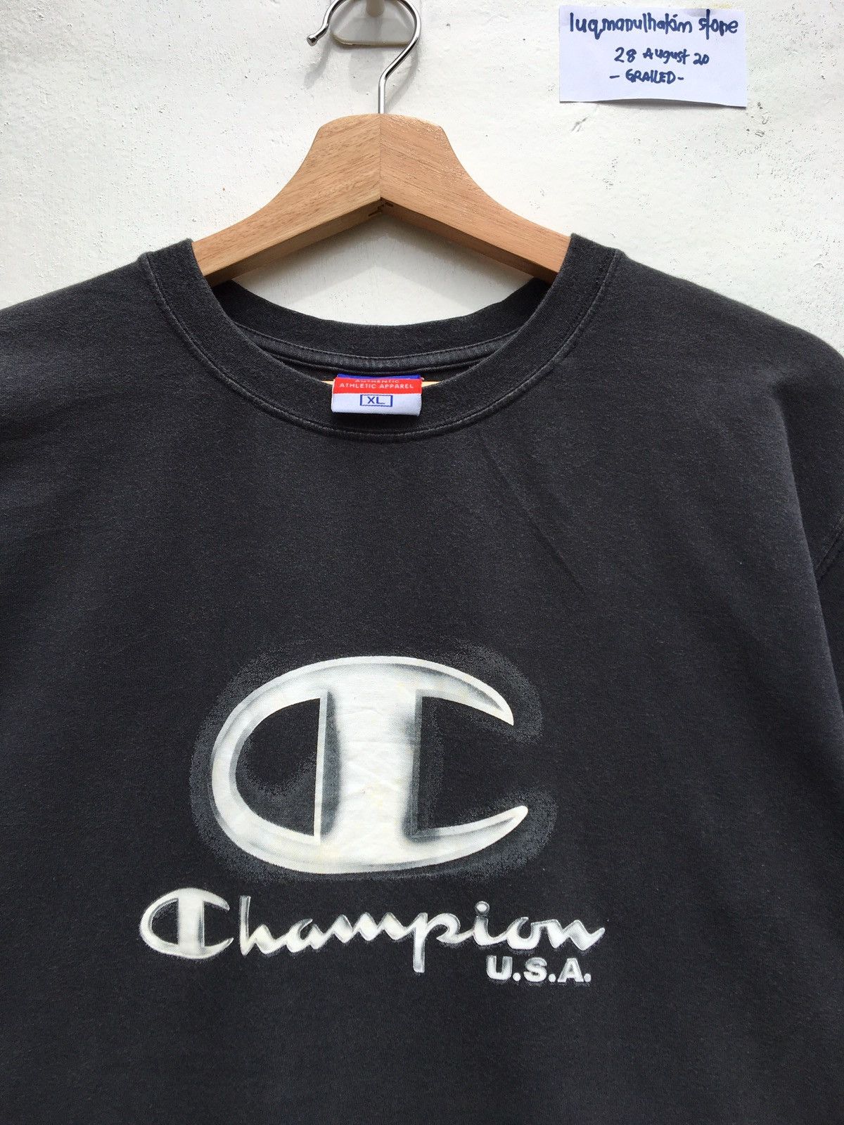 Champion Vintage Champion Big Logo Spellout Printed Tshirt Size US L / EU 52-54 / 3 - 5 Thumbnail