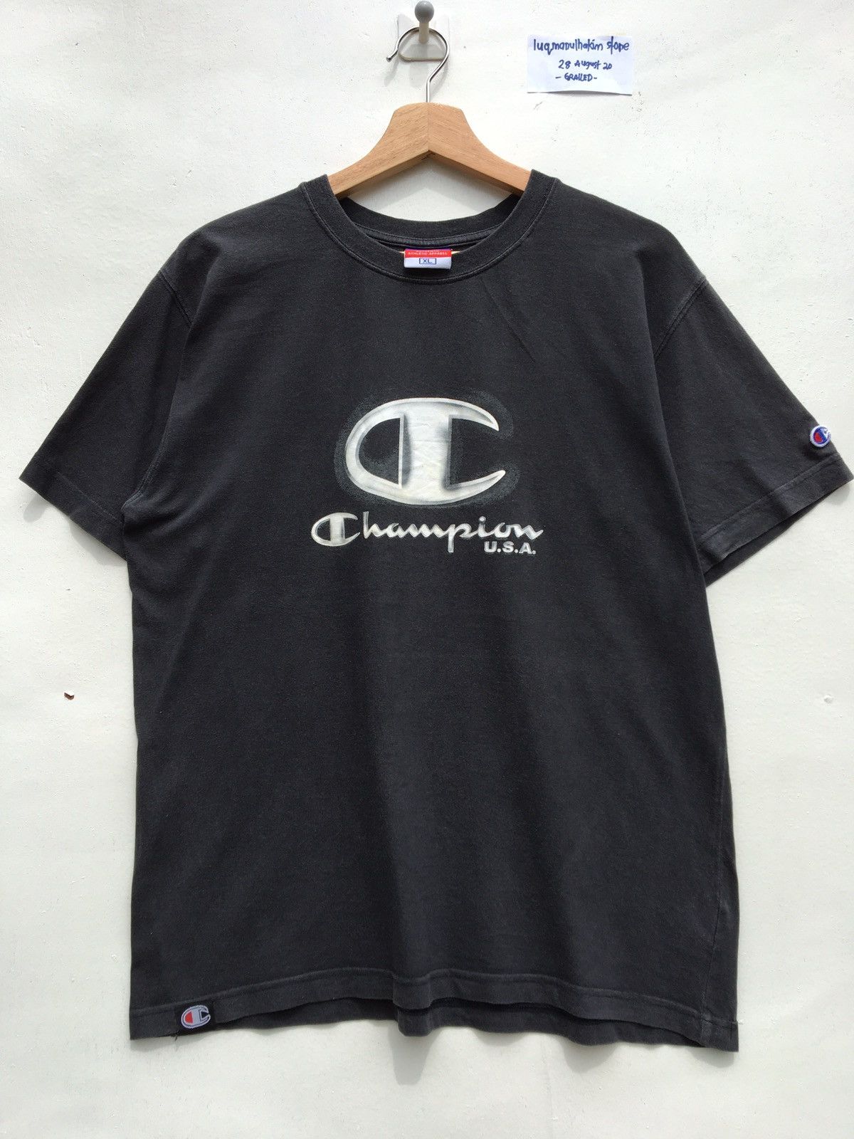 Champion Vintage Champion Big Logo Spellout Printed Tshirt Size US L / EU 52-54 / 3 - 2 Thumbnail