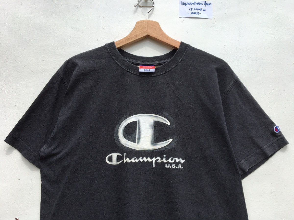 Champion Vintage Champion Big Logo Spellout Printed Tshirt Size US L / EU 52-54 / 3 - 1 Thumbnail