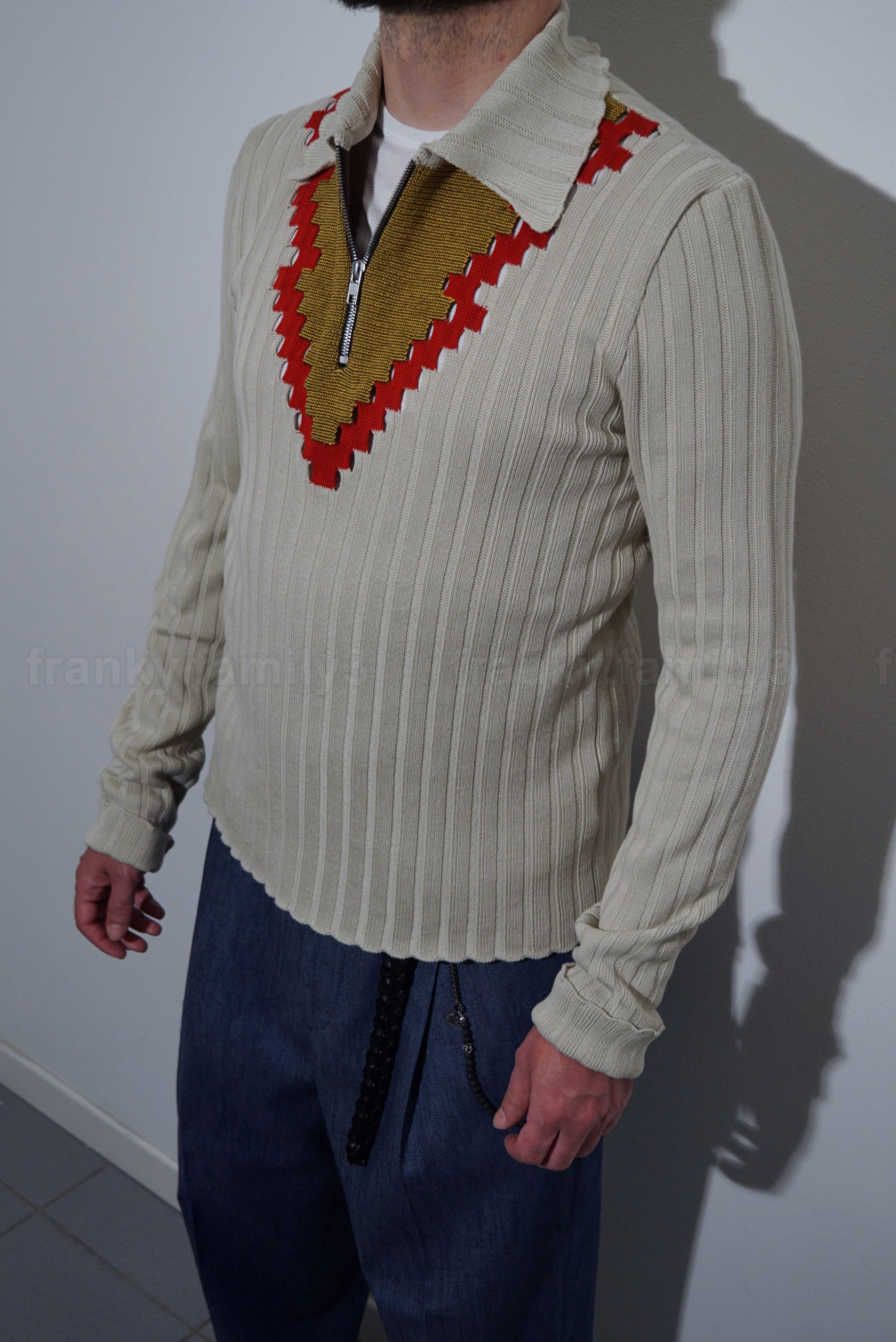 Maison Margiela SWEATER zip polo KNIT old school Size US M / EU 48-50 / 2 - 7 Thumbnail