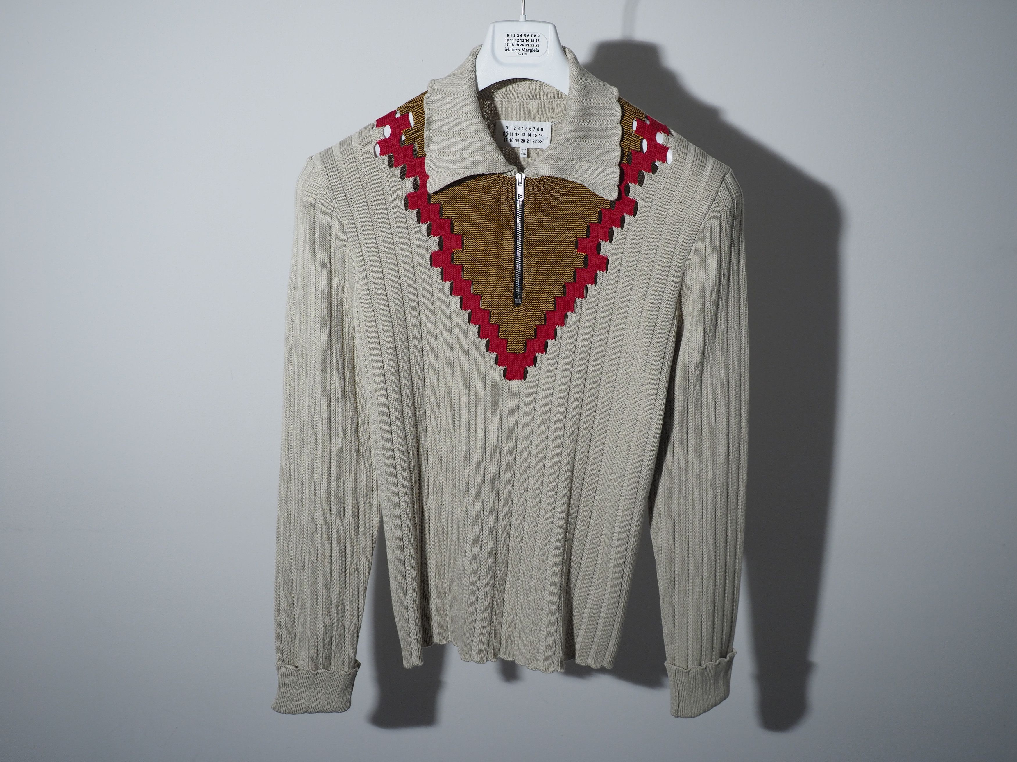 Maison Margiela SWEATER zip polo KNIT old school Size US M / EU 48-50 / 2 - 1 Thumbnail