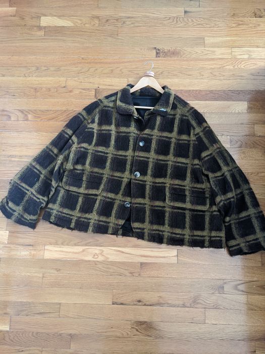 Sillage Alpaca Brown Check Cropped Boxy Work Jacket | Grailed