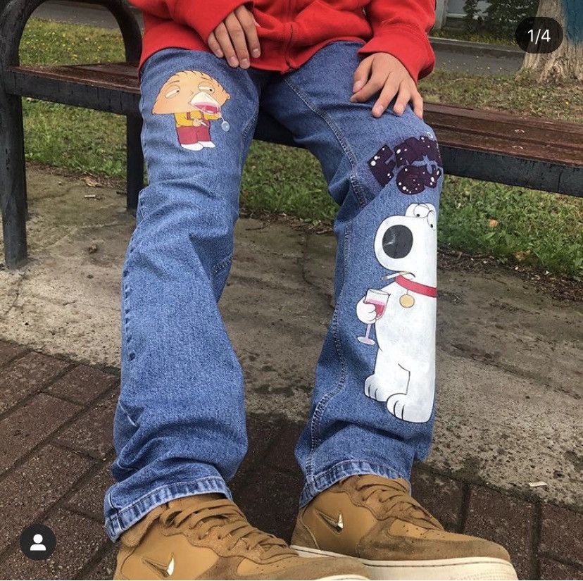 Family Guy Stewie and Brian Custom Jeans