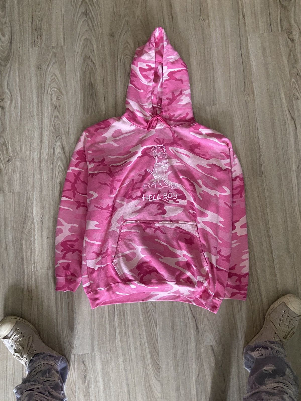 Lil peep pink camo hellboy hoodie best sale