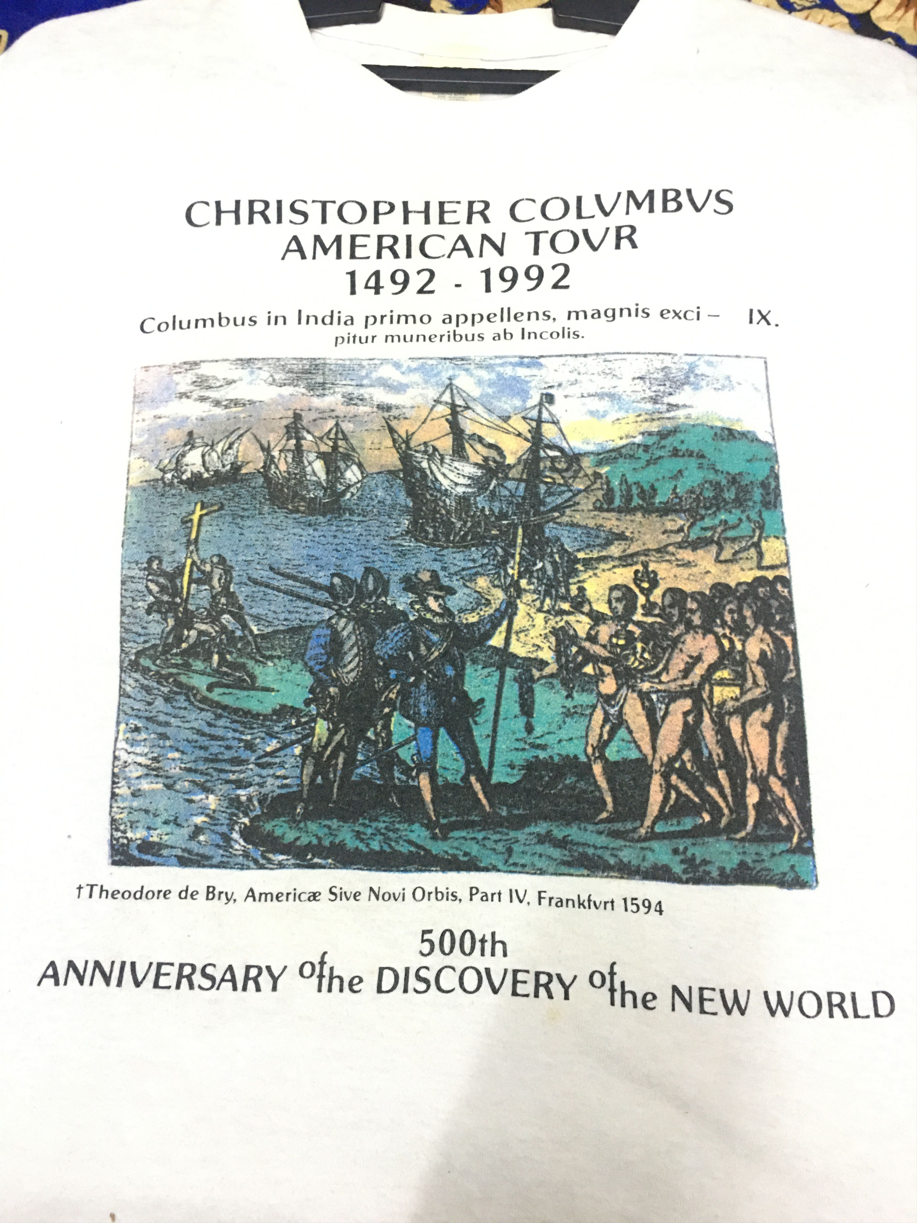 Vintage Vintage Christopher Columbus History Art Tshirt Size US L / EU 52-54 / 3 - 1 Thumbnail