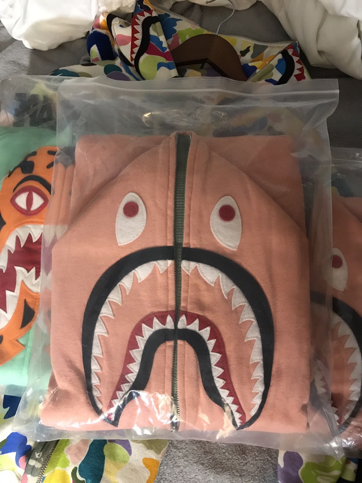 Peach bape hoodie hotsell