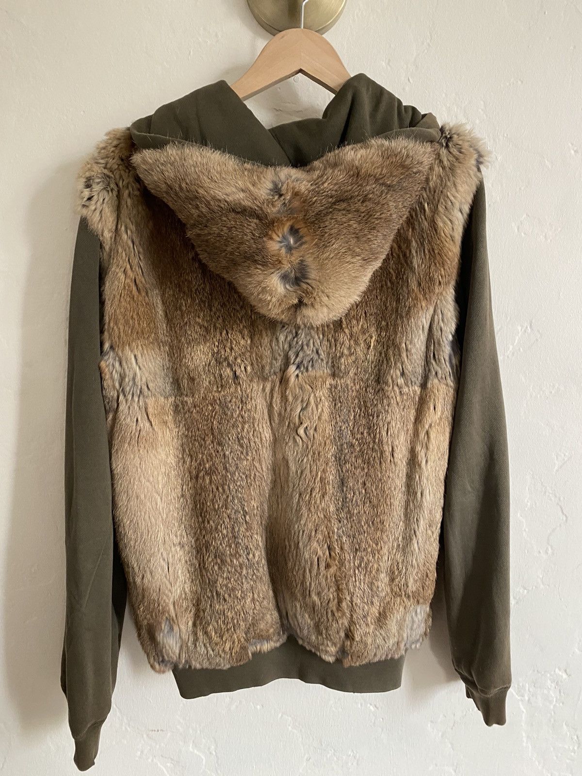 Juicy Couture Juicy Couture Men s Rabbit Fur Hoodie Olive Green Grailed