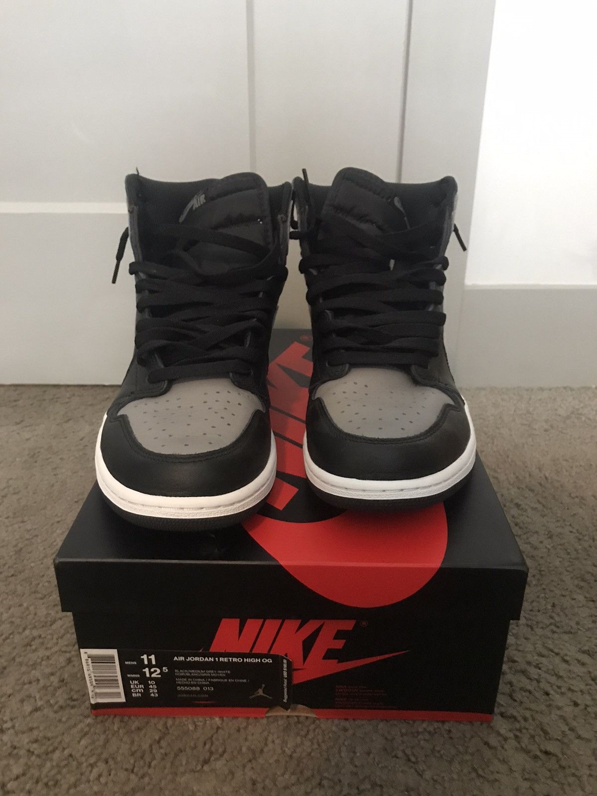 Jordan Brand Air Jordan 1 Retro High OG Shadow 2018 Size US 11 / EU 44 - 11 Thumbnail