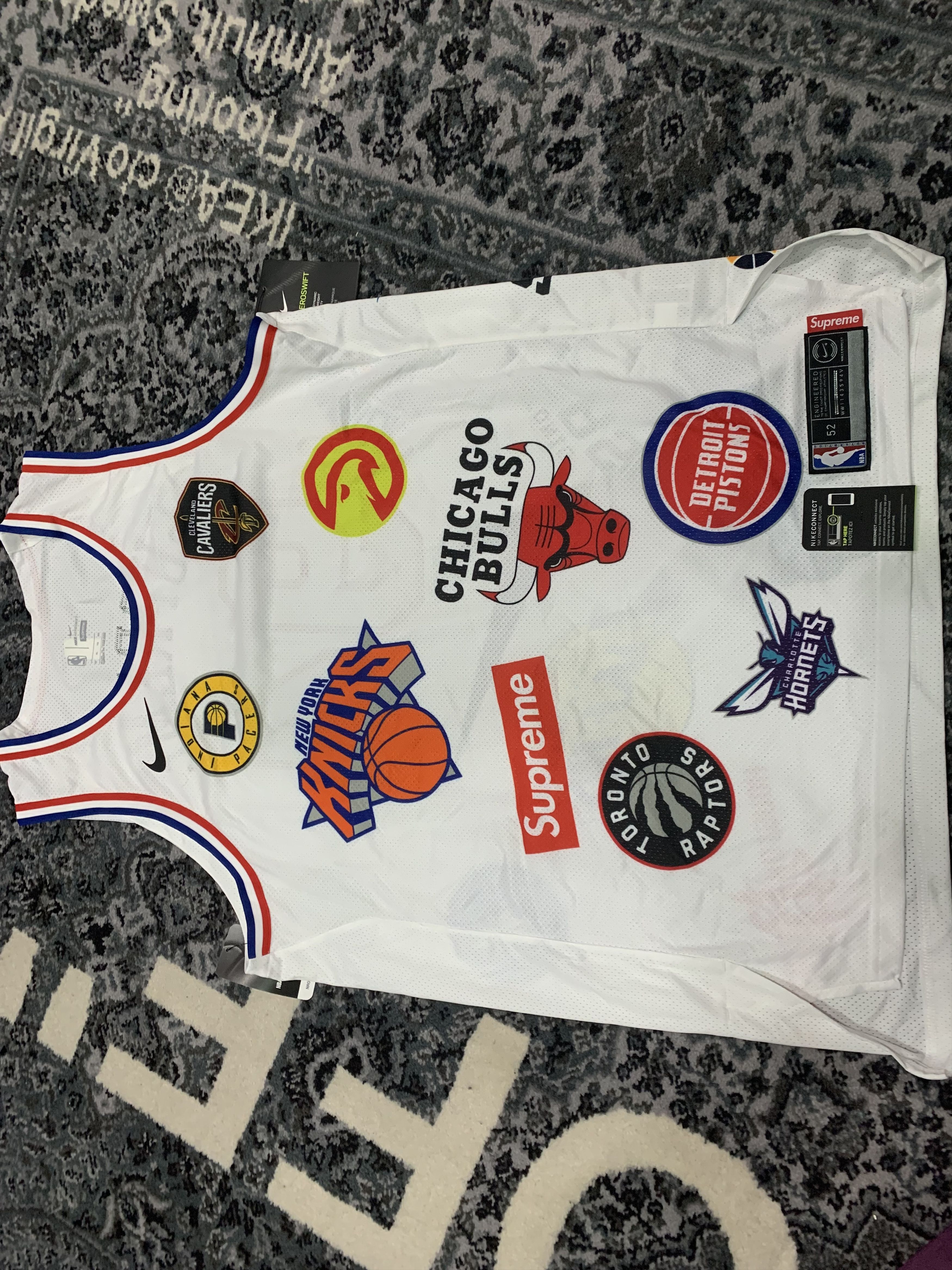 Supreme White NBA Teams Authentic Basketball Jersey sz 44 | Grailed