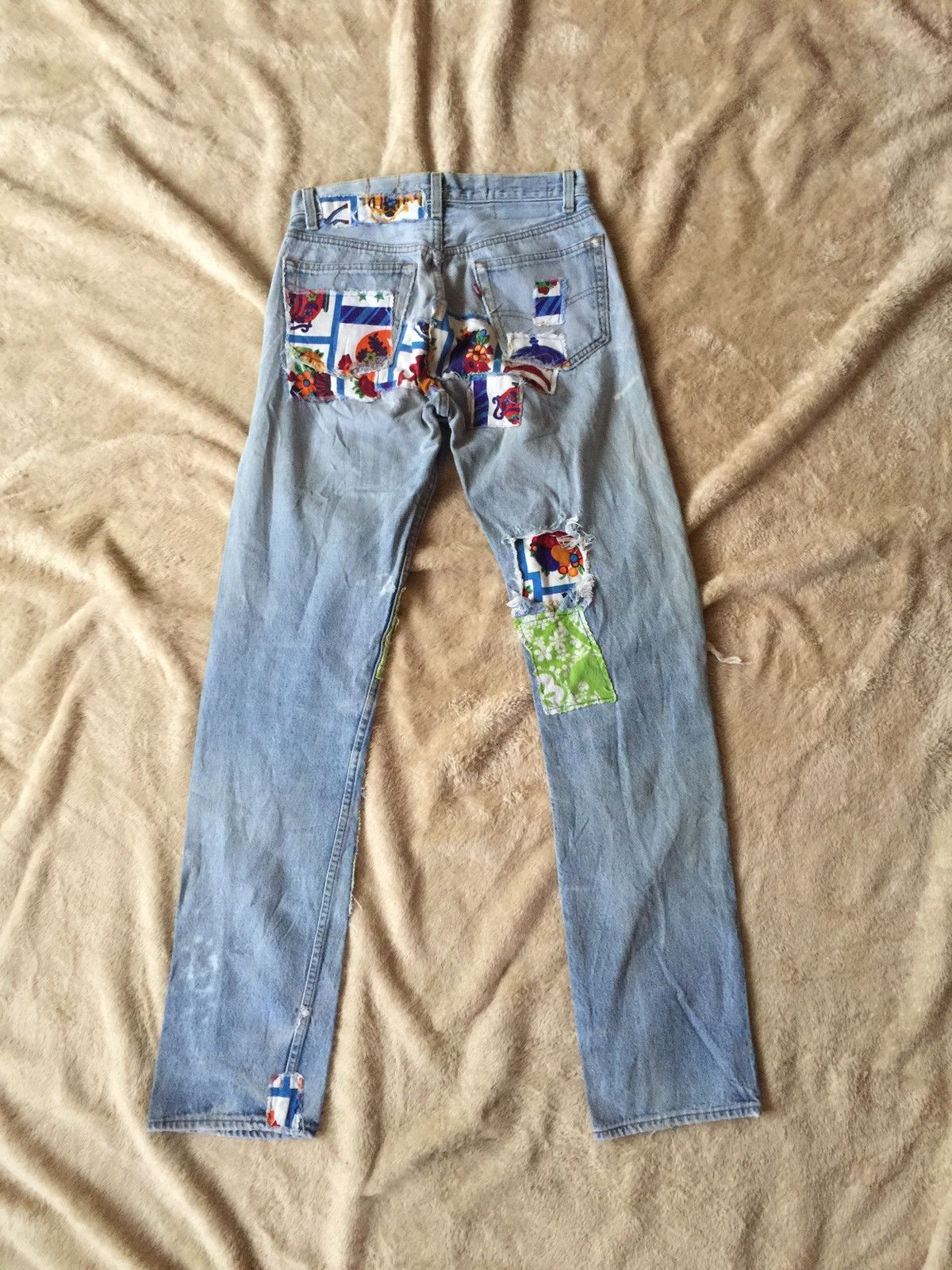 Levi's × Vintage Levis 501 Custom Distressed Jeans Size US 28 / EU 44 - 2 Thumbnail