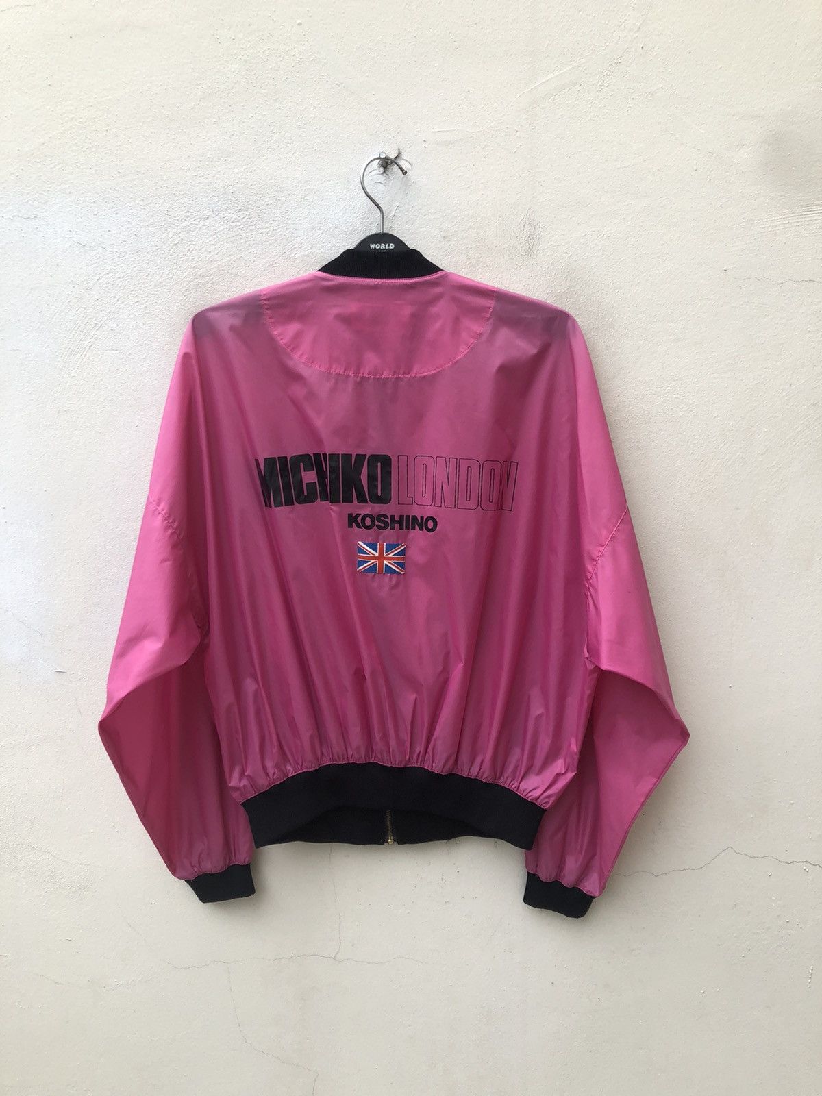 Michiko Koshino 80s Michiko Koshino London Spell Out Light Nylon Bomber Size US XL / EU 56 / 4 - 1 Thumbnail
