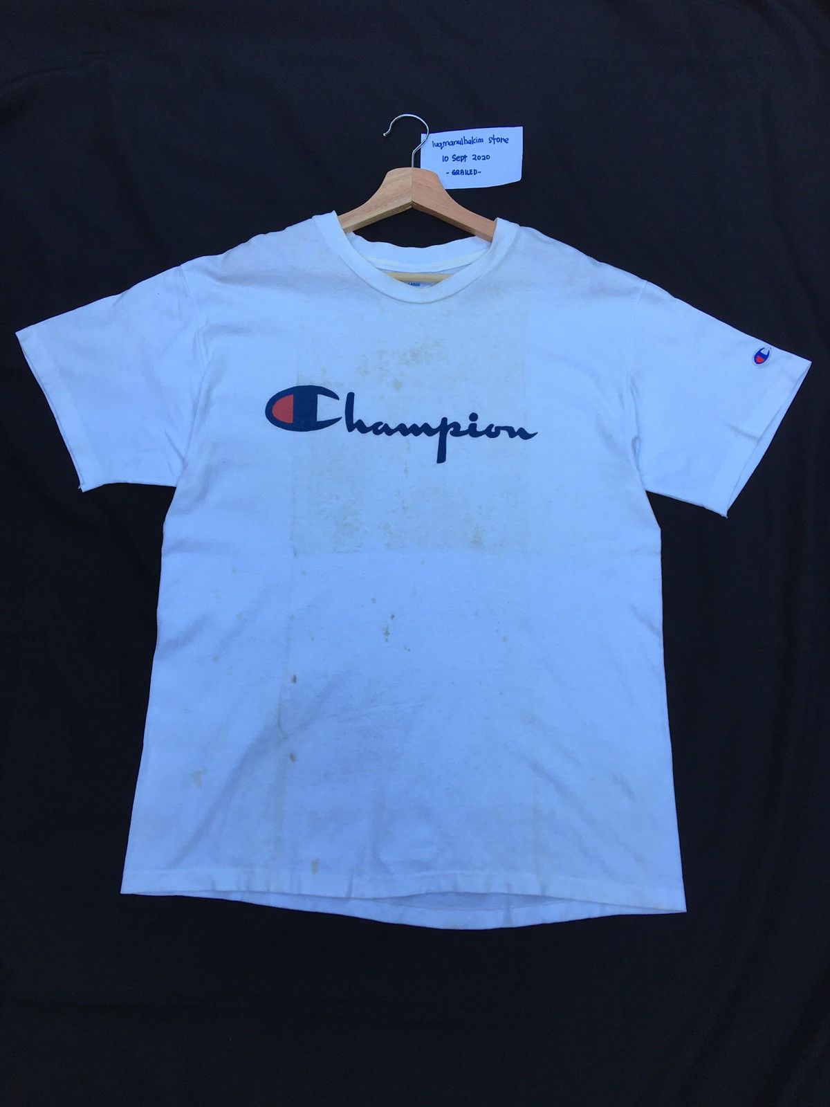 Champion Vintage Champion Big Logo Spellout Tshirt Size US L / EU 52-54 / 3 - 2 Thumbnail