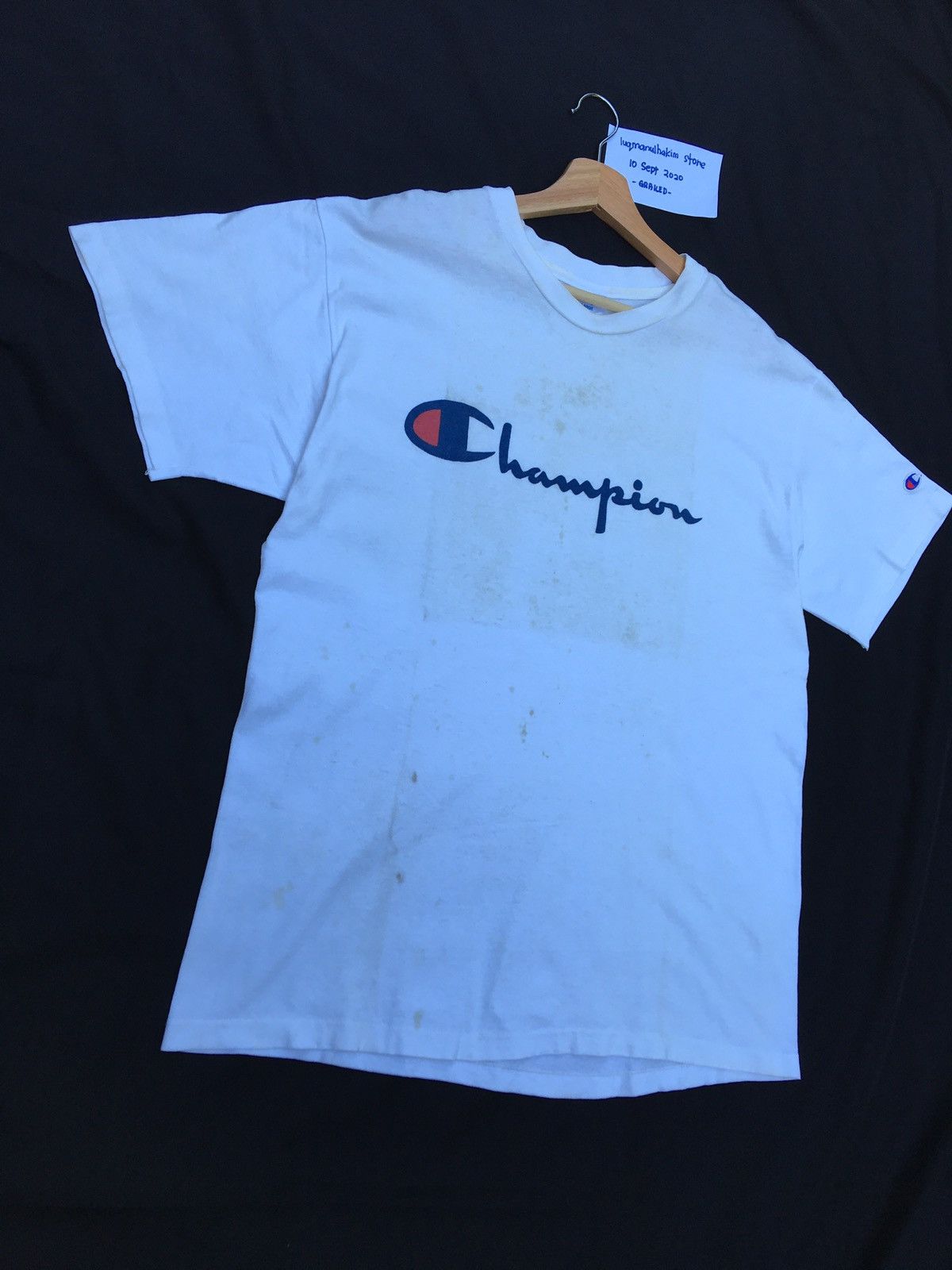 Champion Vintage Champion Big Logo Spellout Tshirt Size US L / EU 52-54 / 3 - 3 Thumbnail