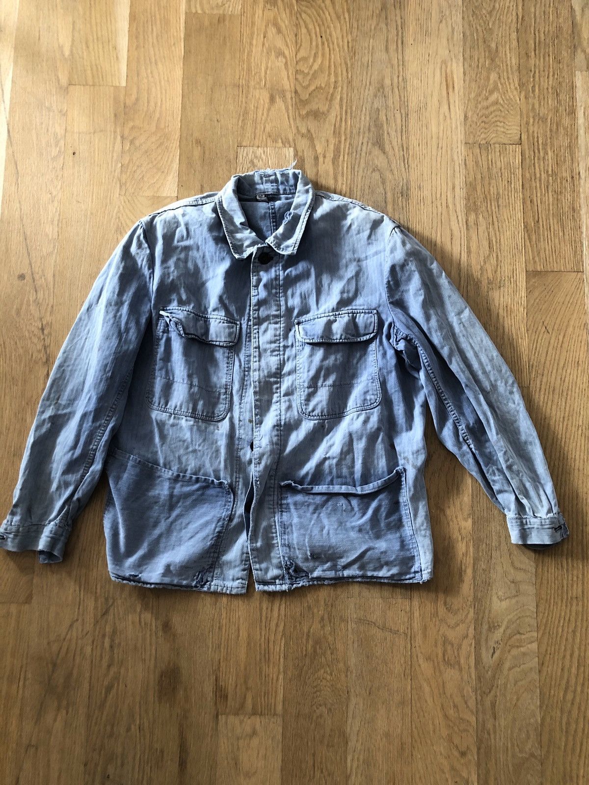 Vintage Vintage HBT French Chore Work Jacket Size US M / EU 48-50 / 2 - 1 Thumbnail