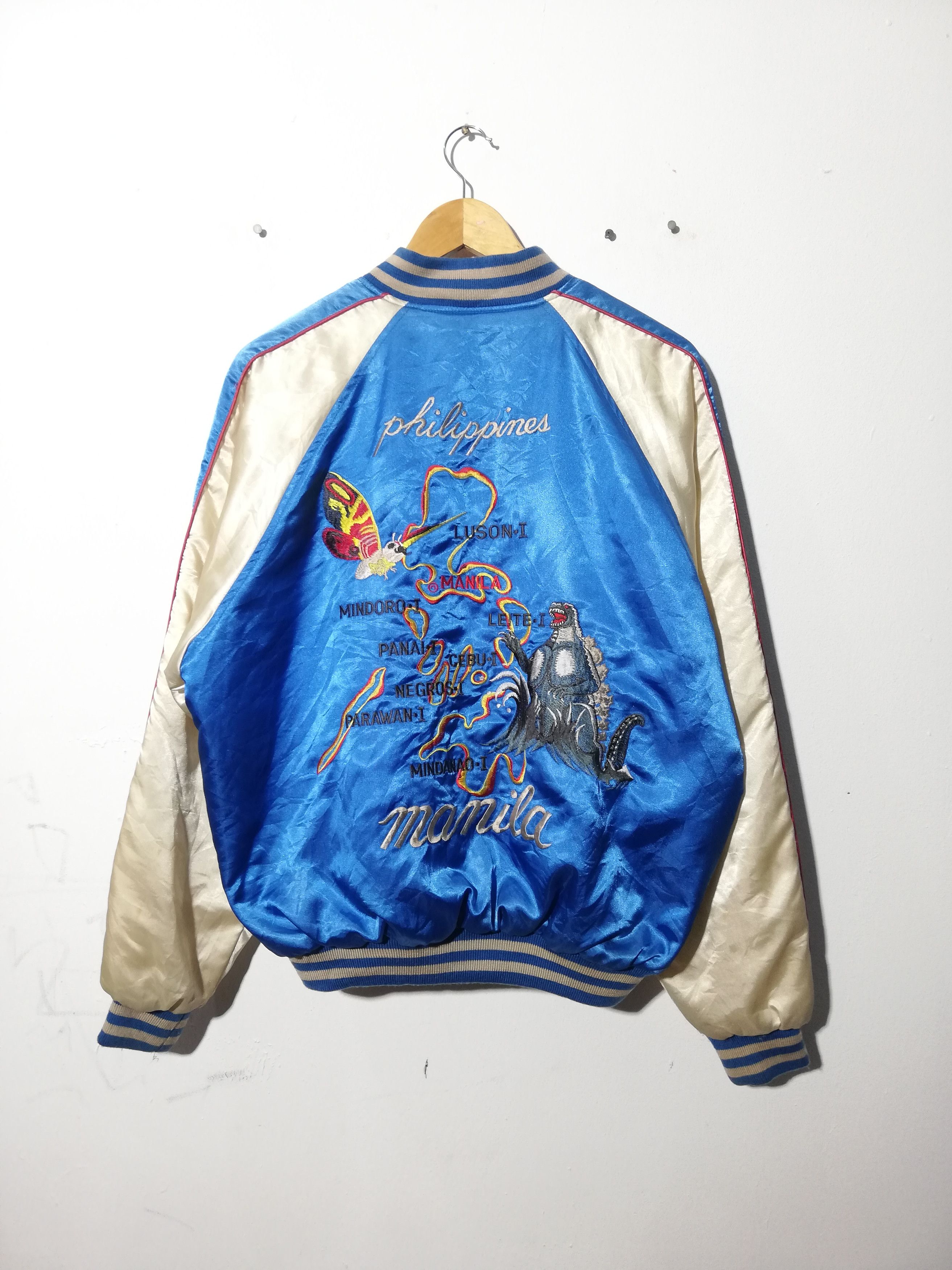 Sukajan Souvenir Jacket Sukajan Godzilla Embroidered Bomber Jacket