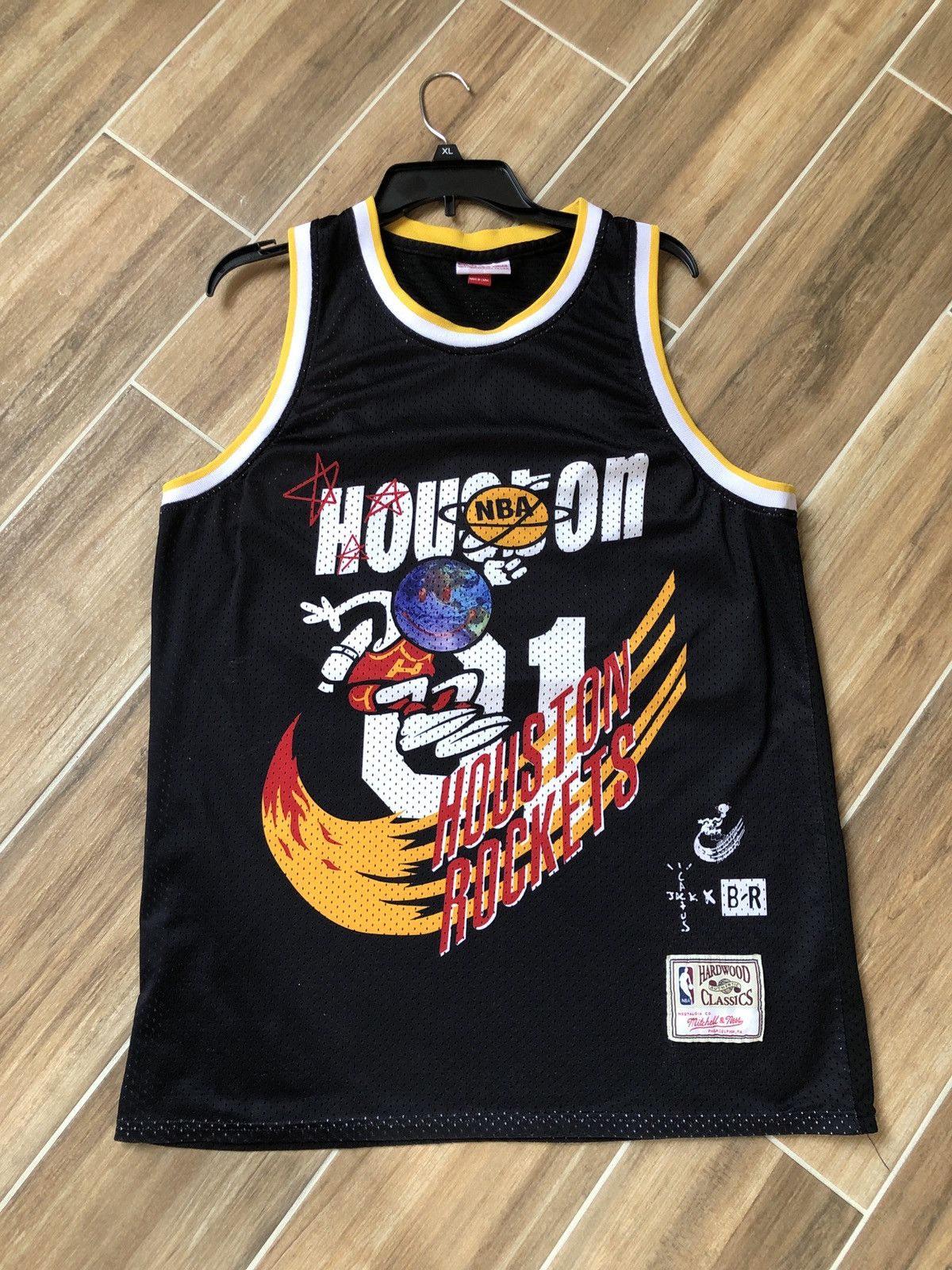 Mitchell Ness Travis Scott ASTROWORLD x Houston rockets jersey Grailed