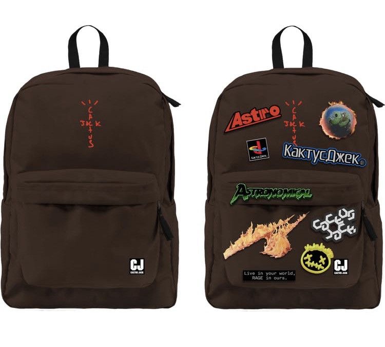 Travis Scott Cactus Jack Backpack With Patch Set Brown