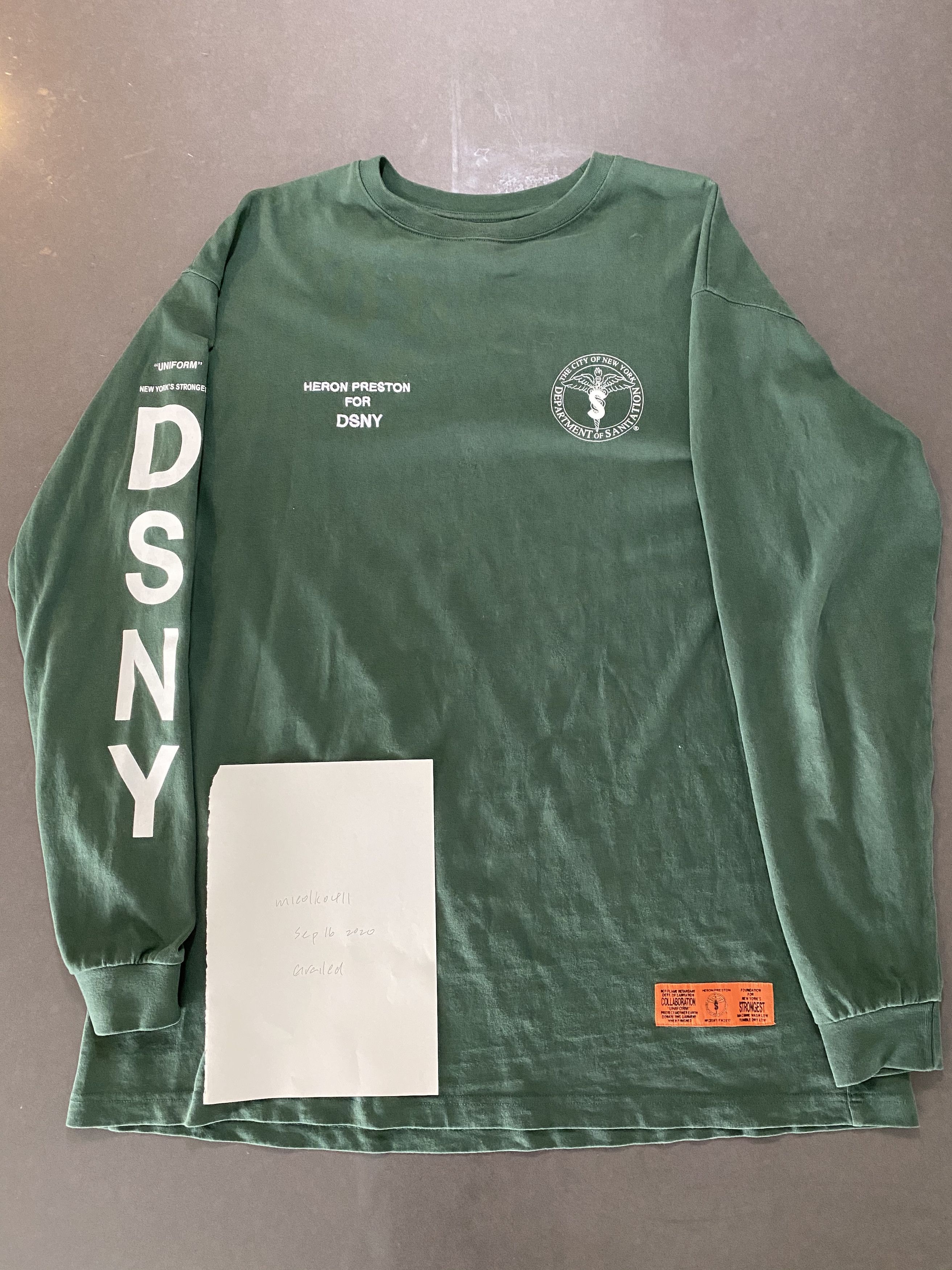 Heron Preston Heron Preston Green DSNY Long Sleeve 