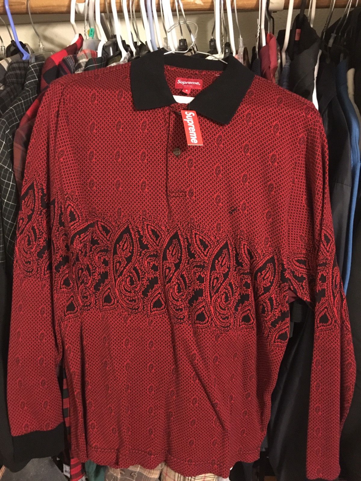 Supreme Polo Long Sleeve Supreme Thermal L/S Polo Black Men's FW23 US