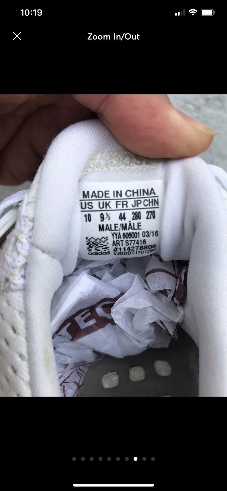 Adidas UltraBoost 1.0 Triple White 2015 Size US 10 / EU 43 - 8 Thumbnail