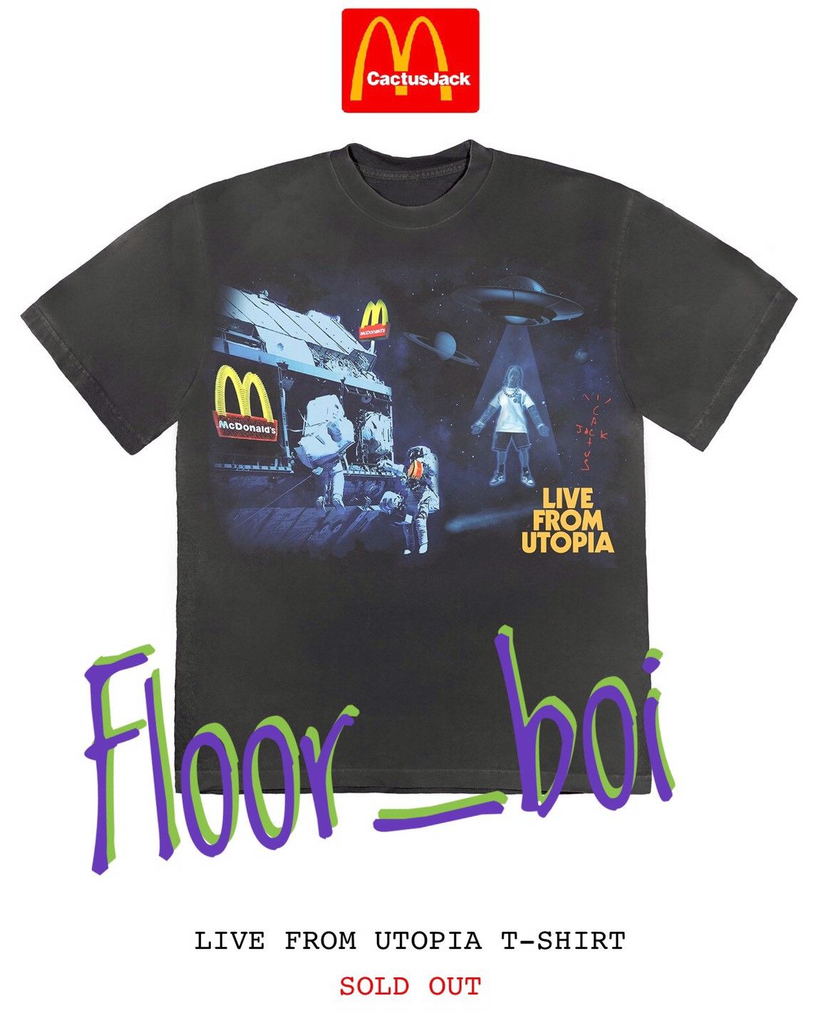 Tシャツ・カットソー Travis Scott x McDonald's Live From Utopia T-shirt Travis Scott x McDonald's Live From Utopia T-Shirt Black