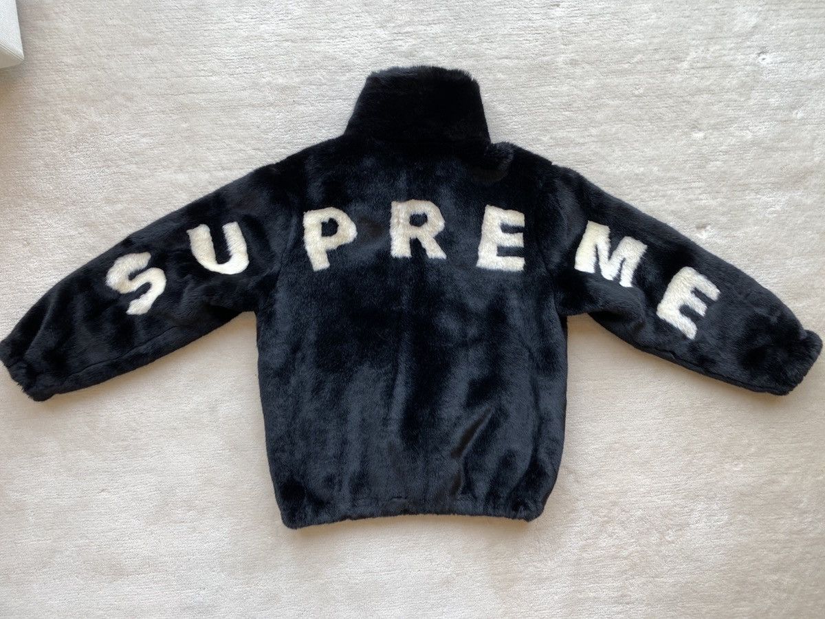 Supreme Faux Fur Bomber Jacket Black Size Medium Spring Summer 2017 Unisex