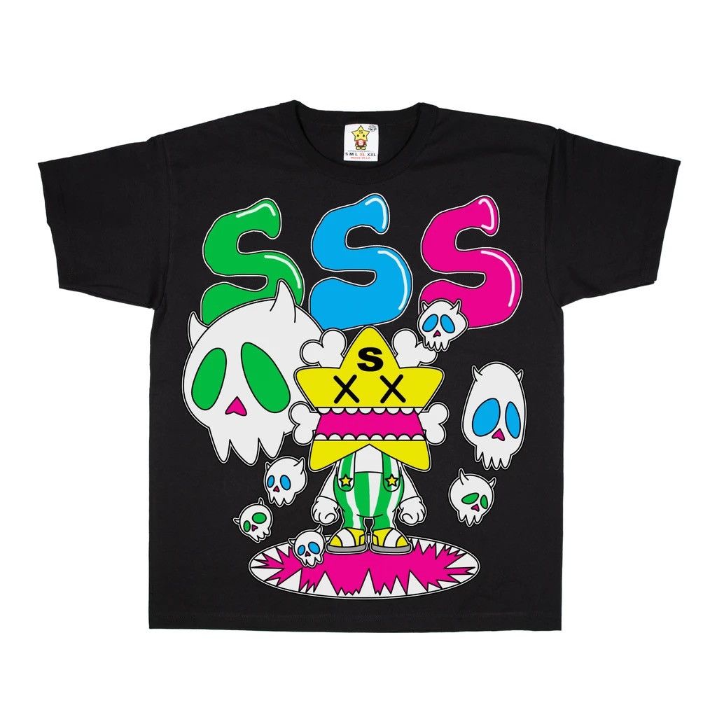 image of Sukamii Dead Star Chomper T Shirt (Puff Print) in Black, Men's (Size Medium)