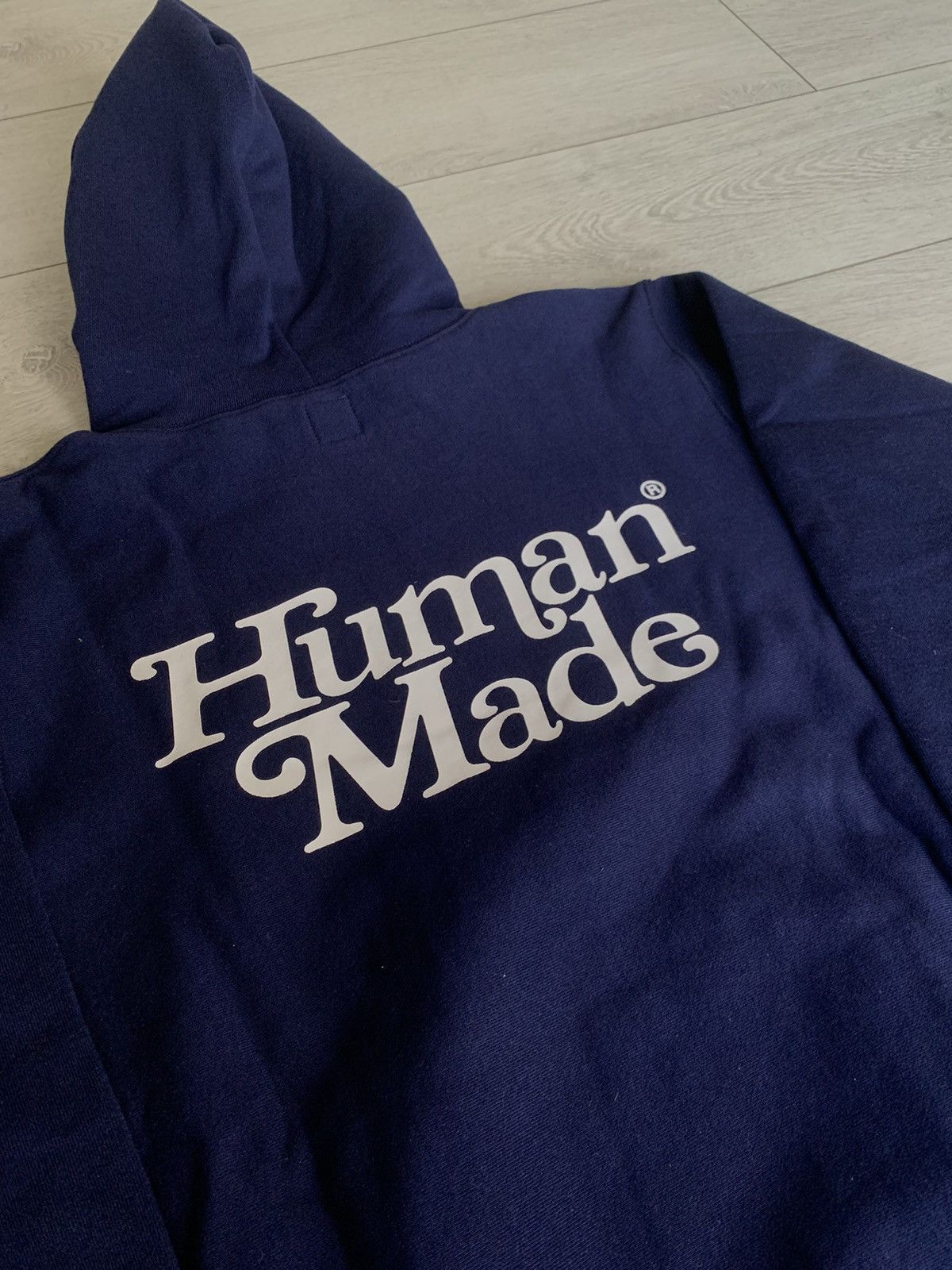 Human Made RARE Human Made x Girls Don't Cry Navy Pizza Hoodie | Grailed