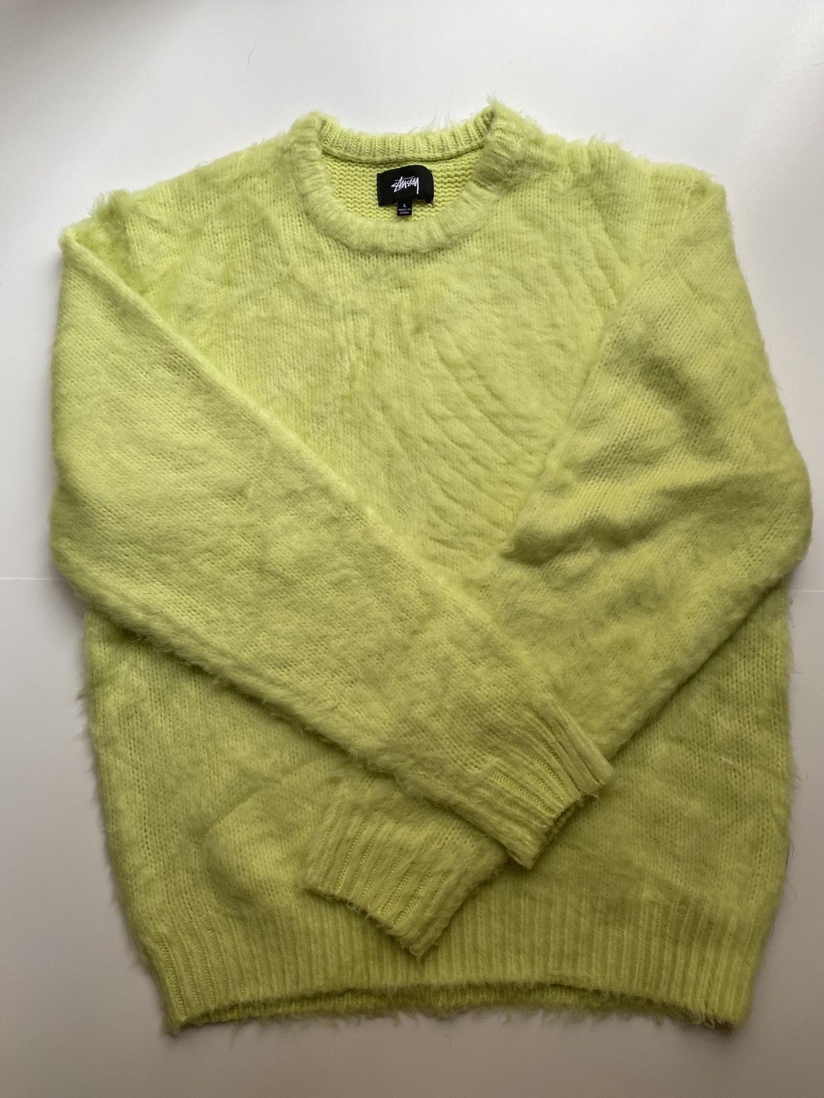 Stussy Brushed Sweater Neon Size Large